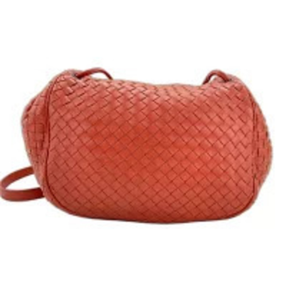 Bottega Veneta Intrecciato Shoulder Bag Leather Red